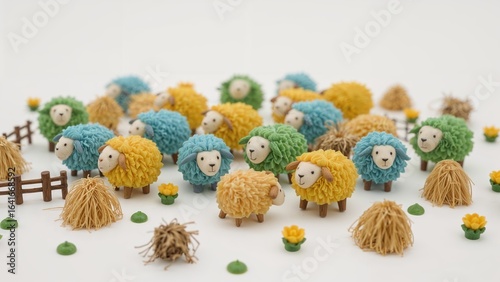 Clay sculptures of sheep ar...