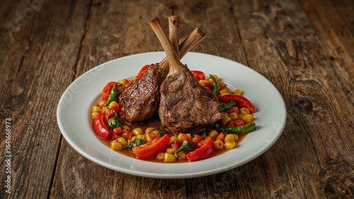 Grilled lamb rack accompani...