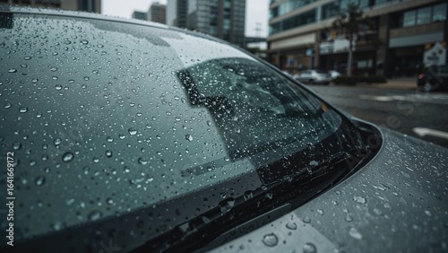 Water droplets on car winds...