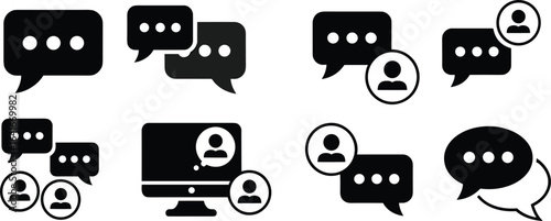 Chat, message, communication, speech, bubble, conversation, dialogue, talk, online, contact, support, forum, comment, discussion, vector, icons, set, social, media, network