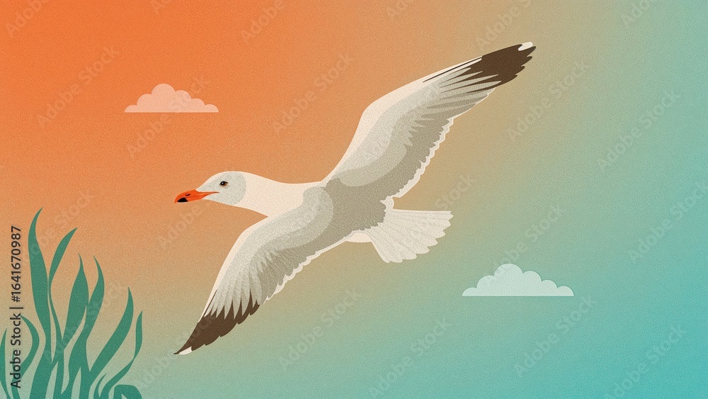 Obraz premium Winged Creature on the Beach