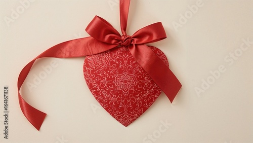 Red heart bundle with ribbo...