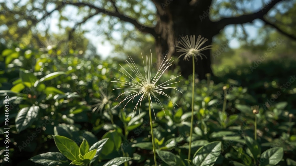Obraz premium Close-up of Orthosiphon aristatus flowers in natural setting during spring