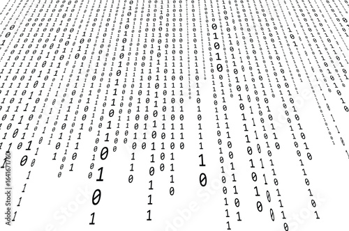 Binary Code Zero One Flowing Radiating Pattern background image of binary code.