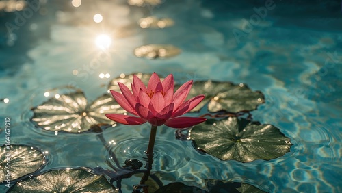 Blooming pink lotus in an o...