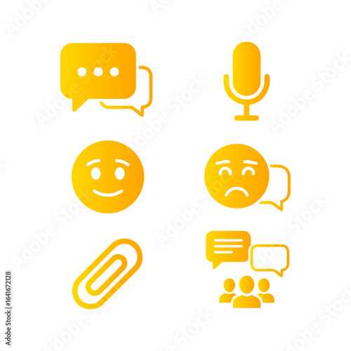 Collection of Communication and Social Icons.