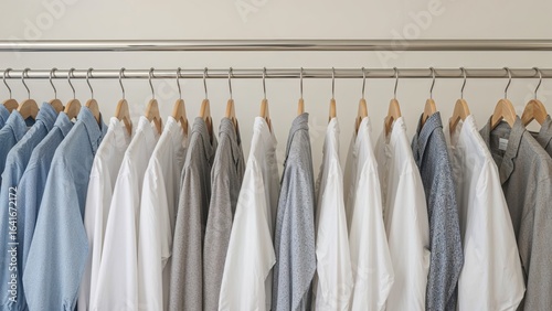 Apparel hung on a rack foll...
