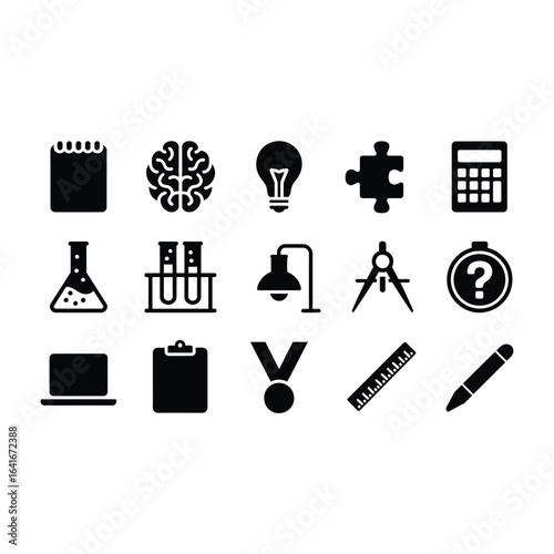 Collection of science and education icons set