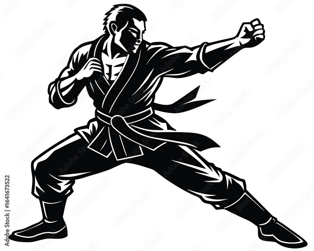 Fototapeta premium Martial Arts Silhouette