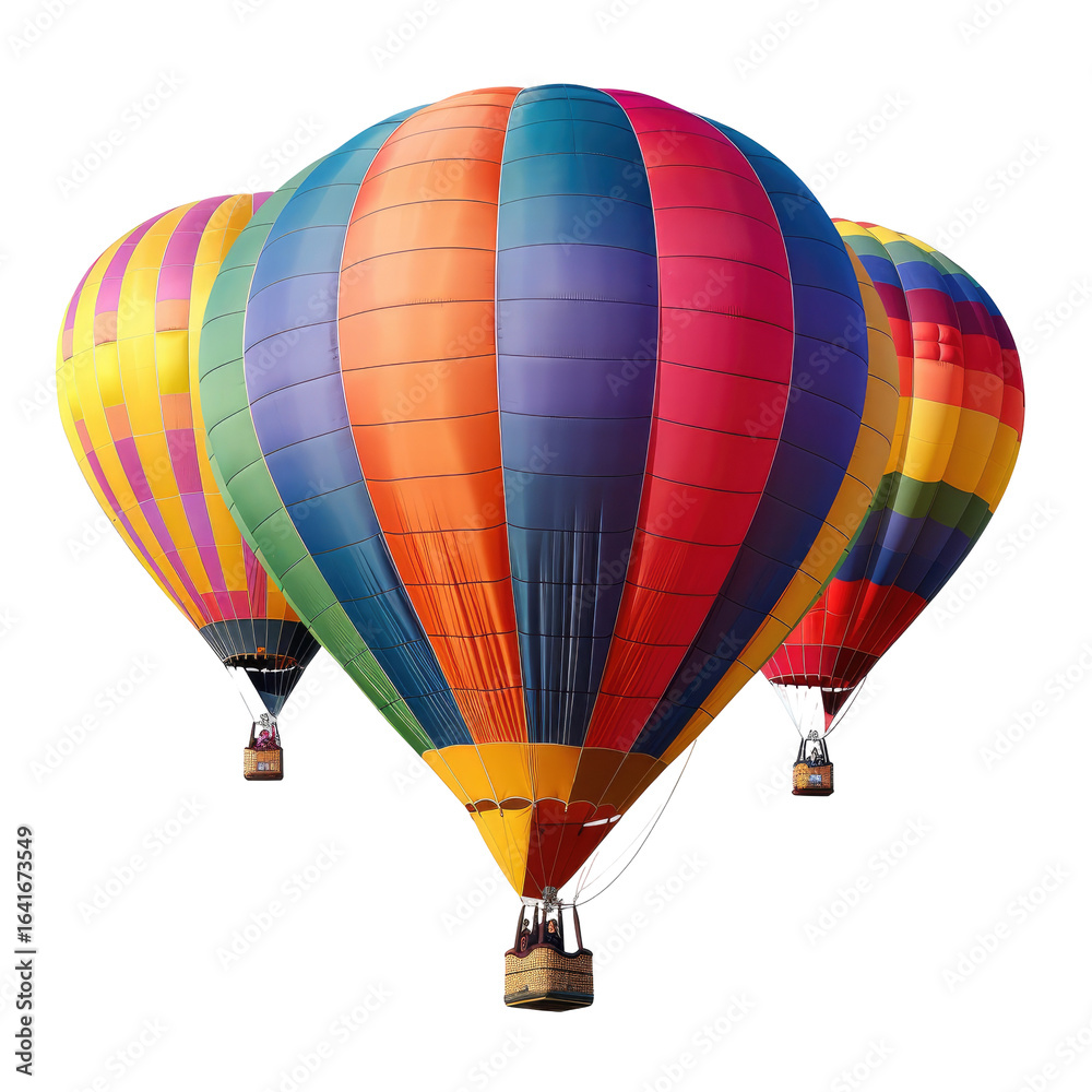 Fototapeta premium Colorful hot air balloons festival flight, scenic sky
