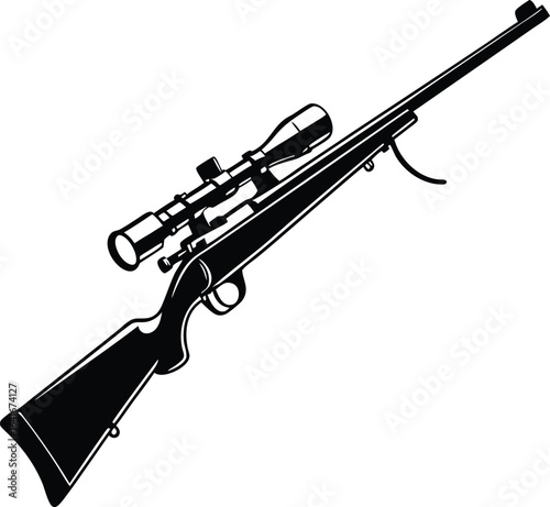 Elite Long-Range Shooter Silhouette Vector Logo for Military and Esports Branding