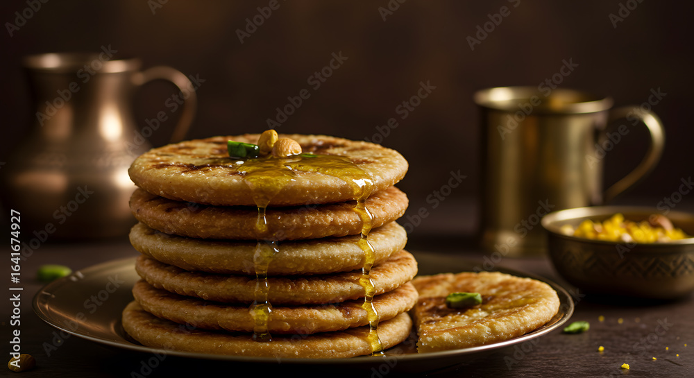 custom made wallpaper toronto digitalDelicious stacked pancakes drizzled with honey and garnished with nuts