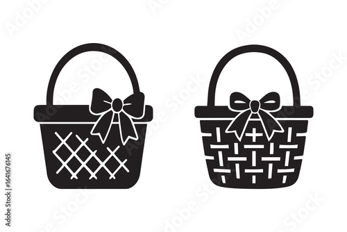 Picnic basket silhouette silhouette with white background