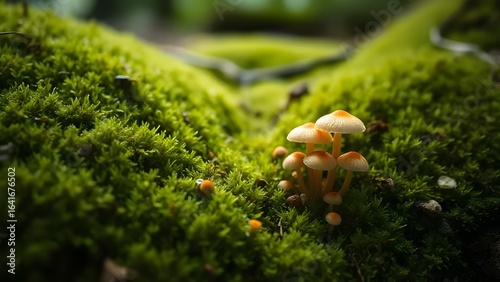 Forest Floor Moss and Fungi Healing Nature