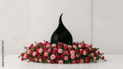 Floral bouquet and dark fla...