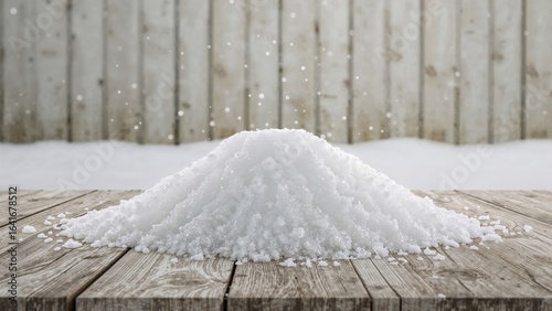 Snowbank resting against we...