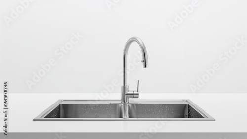 Metallic kitchen sink with ...