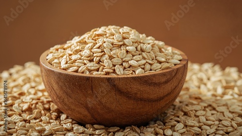 Close-up of oat flakes in a...