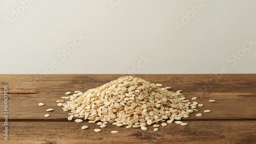 Pile of whole grain oat fla...