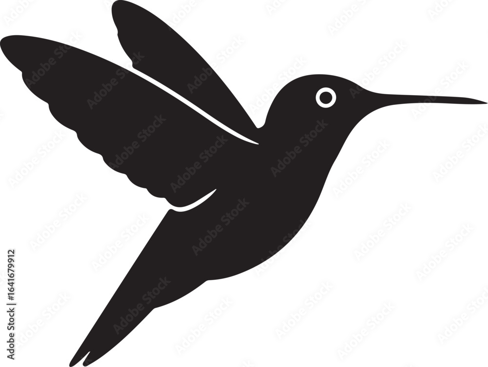 Obraz premium Hummingbird silhouette flying bird design