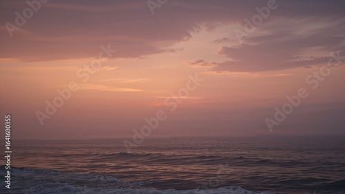 Scenic ocean scene bathed i...