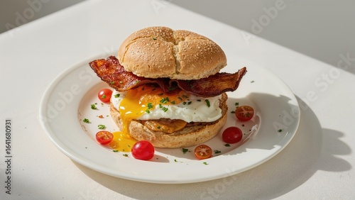 Bacon and fried egg sandwic...