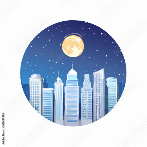 Night city background buildings moonlight icons dark design eps ai vector
4