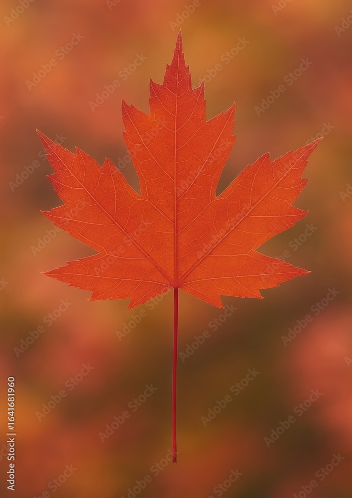 Fototapeta premium Vibrant autumn maple leaf beauty.