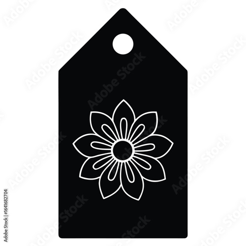 Florist element isolated bloom tag on white background 
