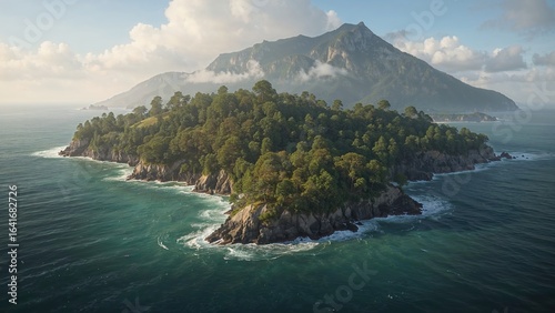 Seaside Island and Mountain...
