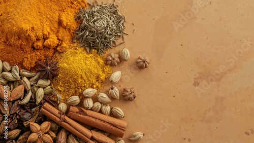 Different kinds of spices a...