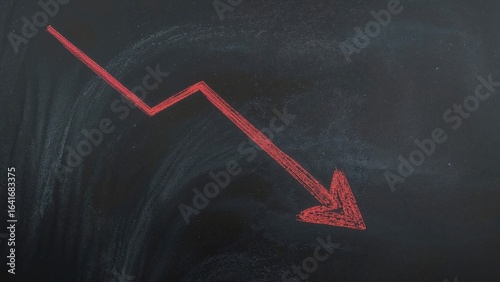 Red arrow drawn with chalk ...