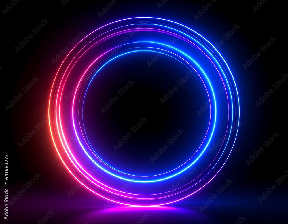 Obraz premium Distorted Neon Sign Effect with Vibrant Colors