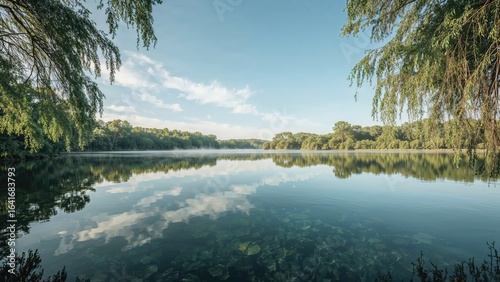 Idyllic water landscape in ...