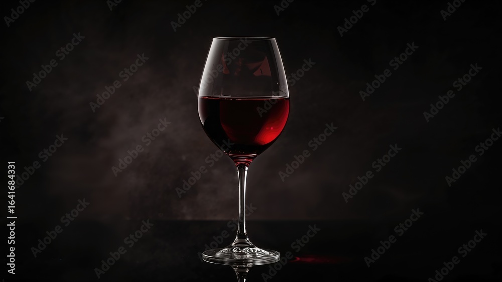 Naklejka premium Image of red wine poured into a glass with an abstract setting