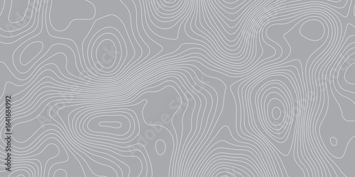 Abstract seamless topographic map pattern in light gray tones, contour lines creating organic shapes and elevation curves, minimal modern background for design, wallpaper, and texture projects.