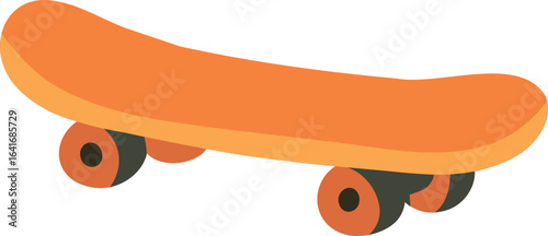 Illustration of an Orange Skateboard