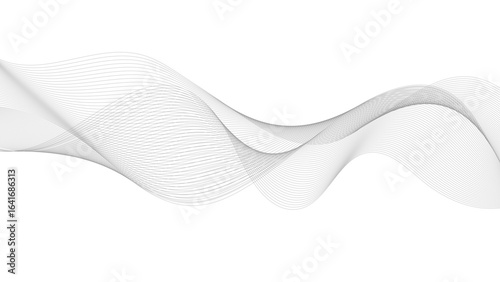 Abstract vector background with black wavy lines. Abstract wave element for design. Digital frequency track equalizer.