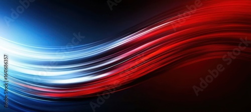 Dynamic Flow of Red and Blue Light Waves in a Dark Background