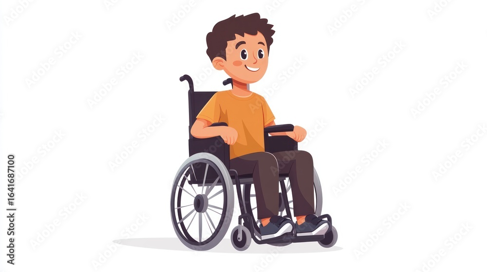 Happy boy in wheelchair smiling. Happy boy in wheelchair smiling.