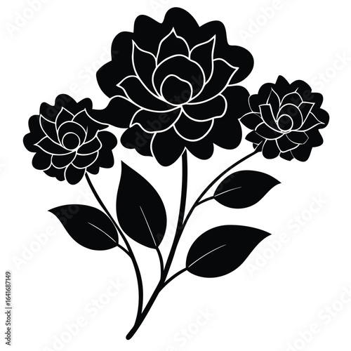 Florist element isolated color palette of flowers on white background