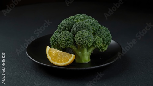 Bright broccoli florets acc...