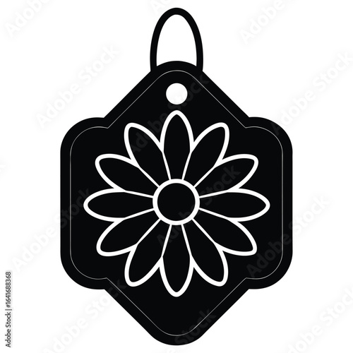 Florist element isolated custom flower tag on white background 