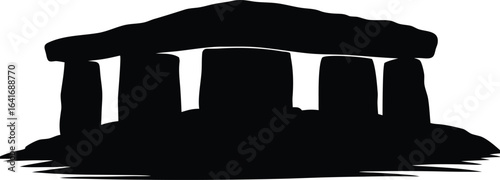 ancient prehistoric monument in wiltshire silhouette vector