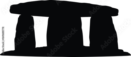 ancient prehistoric monument in wiltshire silhouette vector