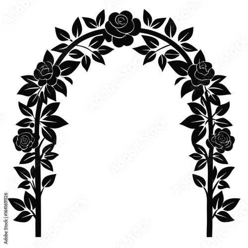 Florist element isolated event flower arch on white background 