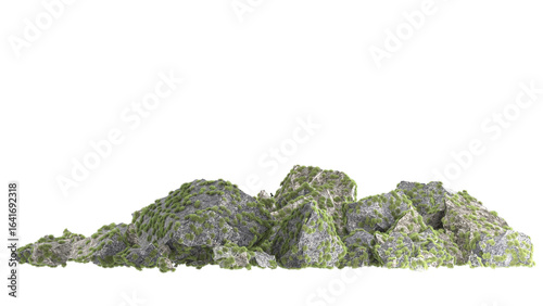 mossy rocks isolated