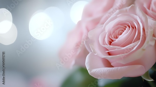 Wallpaper Mural Delicate pink rose in soft focus with blurred bokeh background creates romantic atmosphere, suitable for wedding invitations and valentines designs. Torontodigital.ca