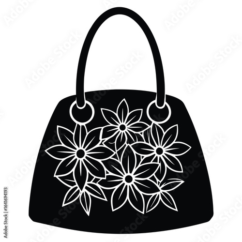 Florist element isolated floral print bag on white background 