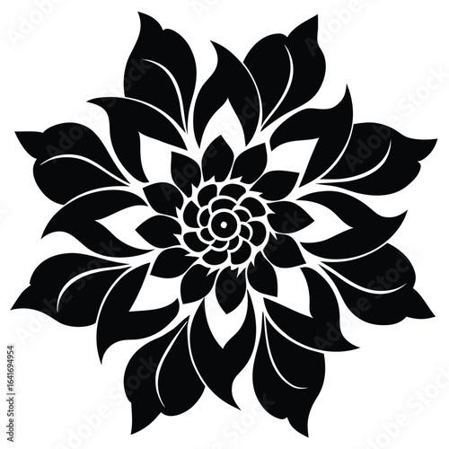 Florist element isolated floral stencil on white background 